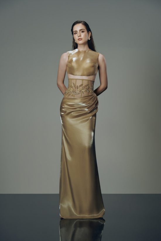 AMAL Corset Dress - Gold